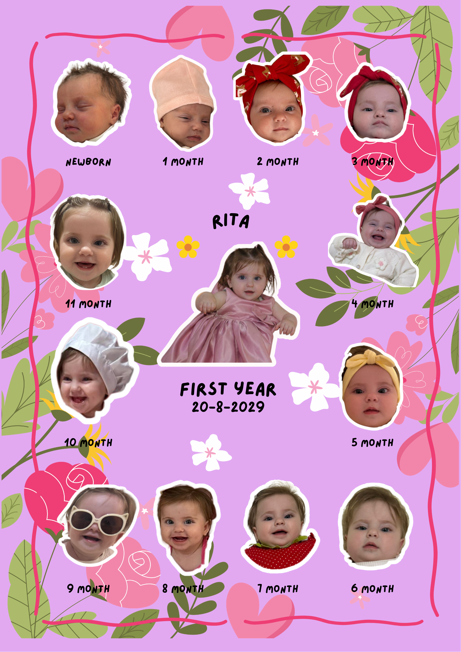Home baby milestone frame